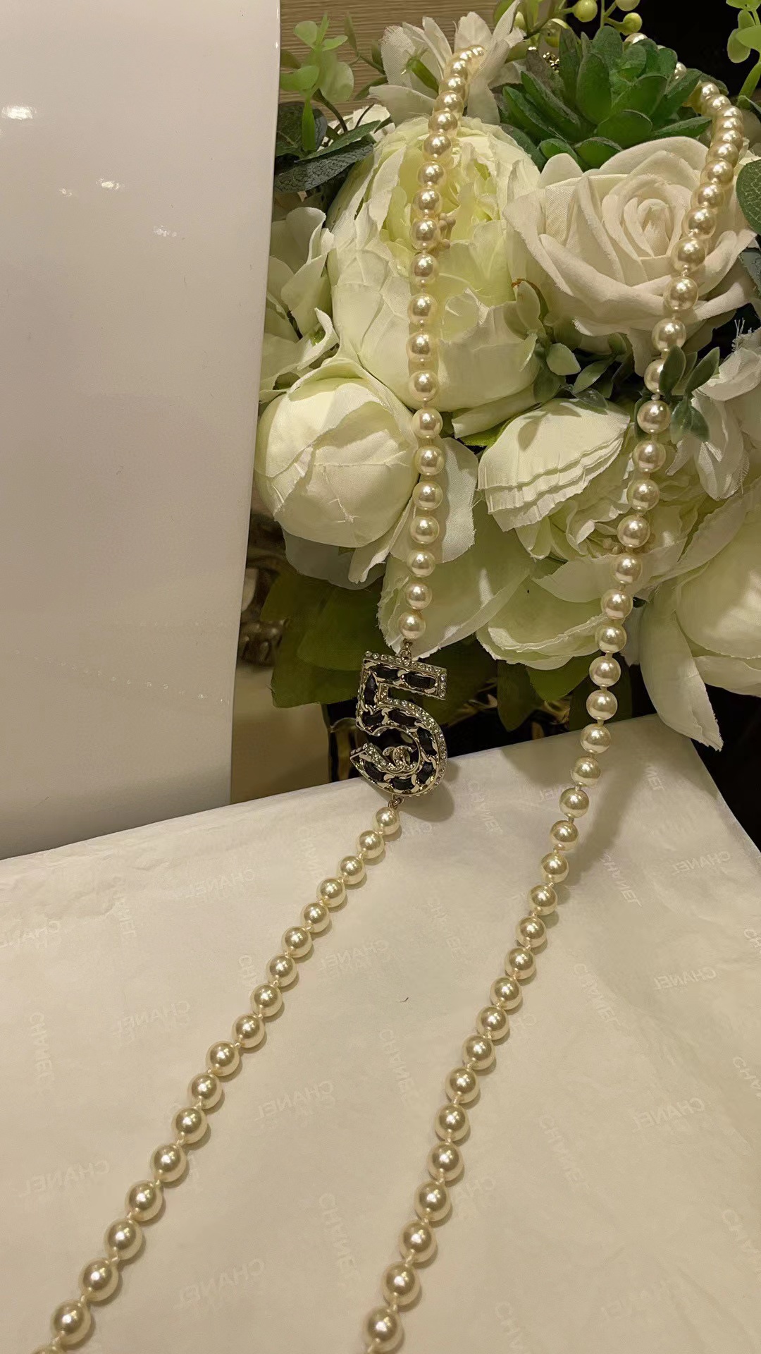 CHANE1 二層パールセーターチェーン【50％割引+送料無料】