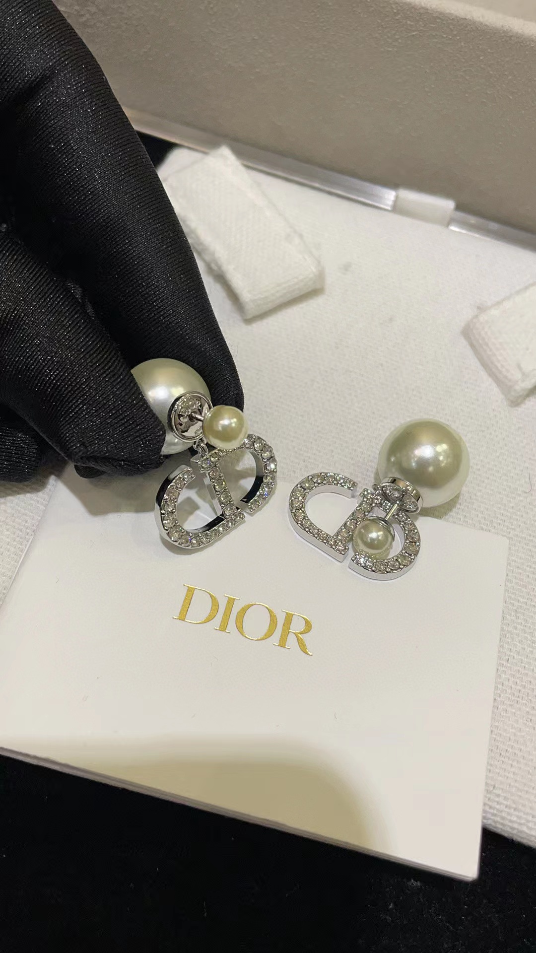 DI0R ダイヤモンド＆パール CD スタッド ピアス【50％割引+送料無料】