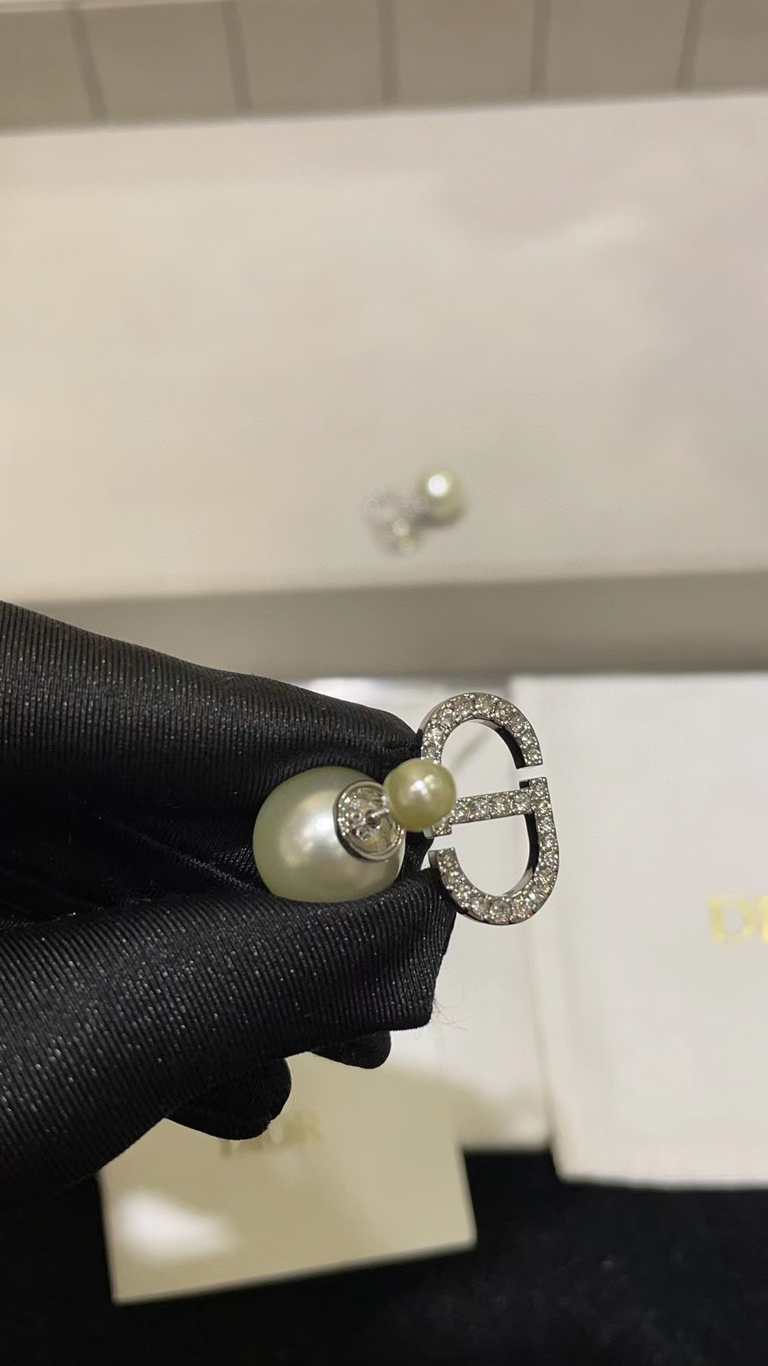 DI0R ダイヤモンド＆パール CD スタッド ピアス【50％割引+送料無料】