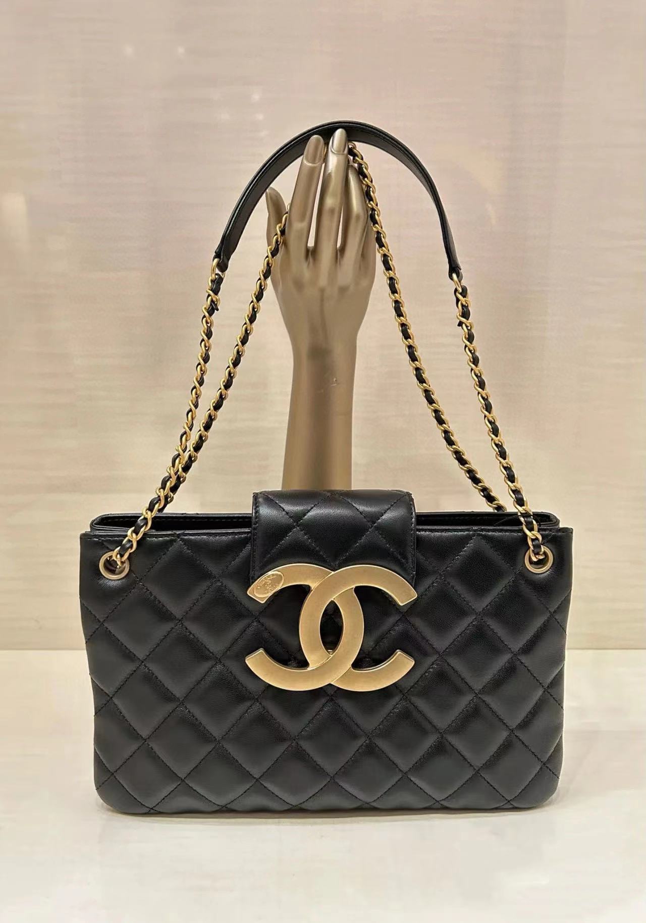 CHANE1 ラージロゴ チェーンショルダー クロスボディバッグ【50％割引+送料無料】