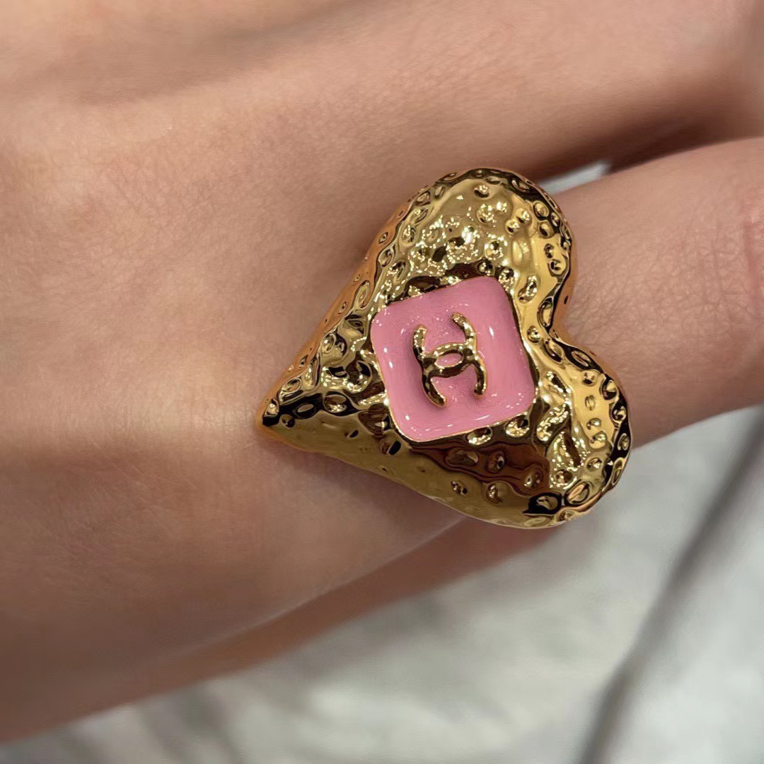 CHANE1 ダブルC ピーチハートリング【50％割引+送料無料】