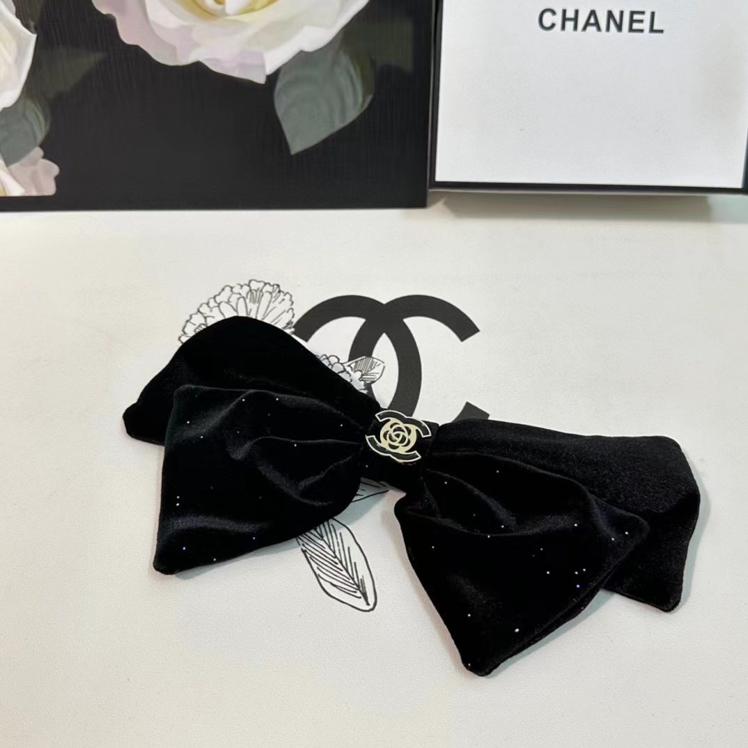 CHANE1 ベルベット ダブル C ヘアクリップ【50％割引+送料無料】
