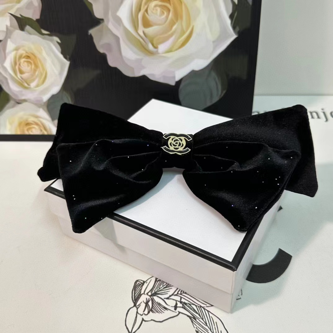 CHANE1 ベルベット ダブル C ヘアクリップ【50％割引+送料無料】