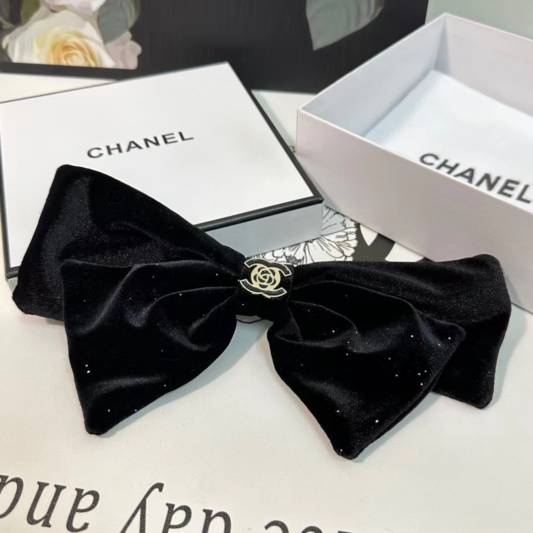 CHANE1 ベルベット ダブル C ヘアクリップ【50％割引+送料無料】