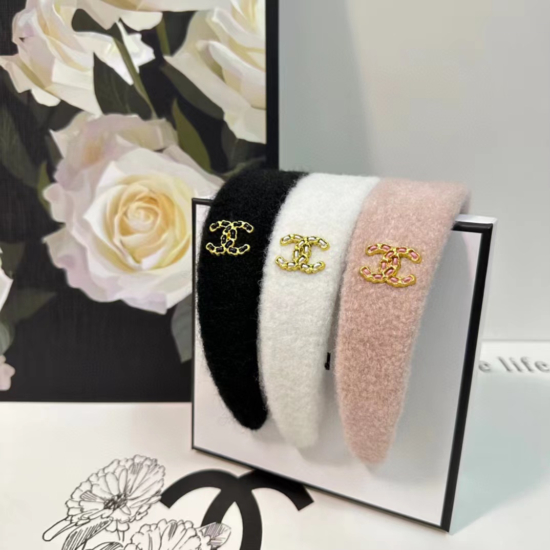 CHANE1 ウール ダブル C ロゴ ヘッドバンド【50％割引+送料無料】