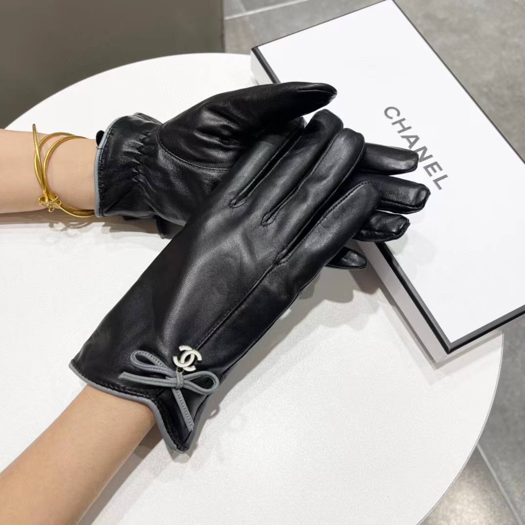 CHANE1 シンプルなレースアップ ダブル C プラス ベルベット シープスキン グローブ【50％割引+送料無料】