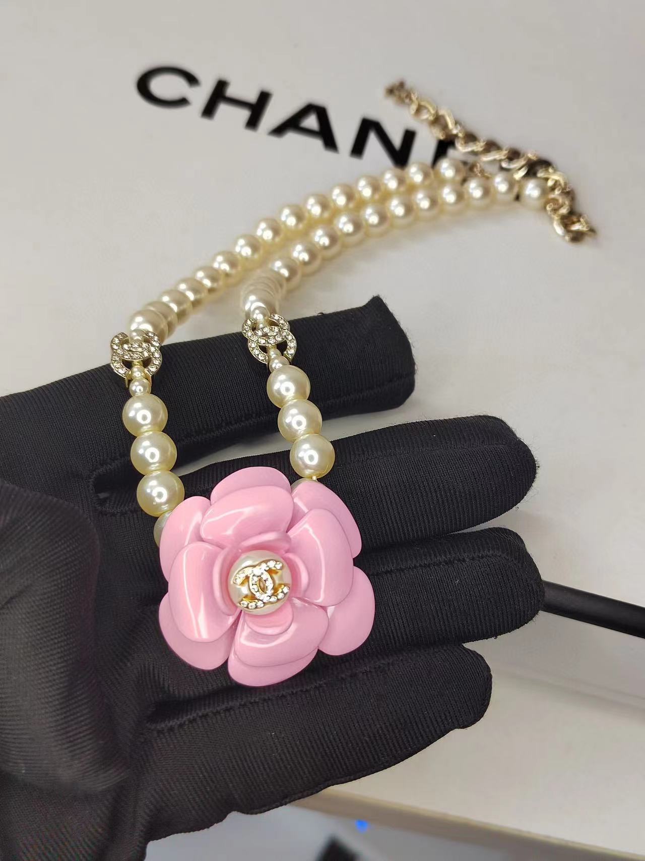 CHANE1 カメリア ダイヤモンド パール ネックレス【50％割引+送料無料】