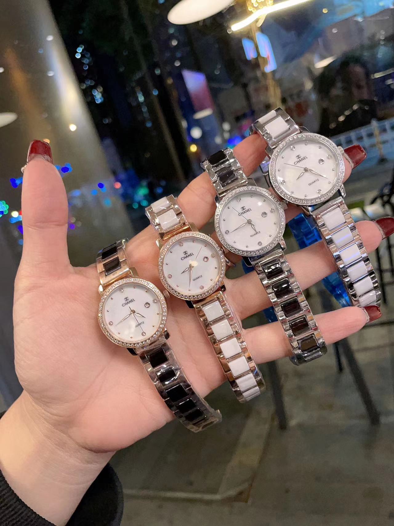 CHANE1 セラミック スチール バンド ダイヤモンド レディース ウォッチ【50％割引+送料無料】