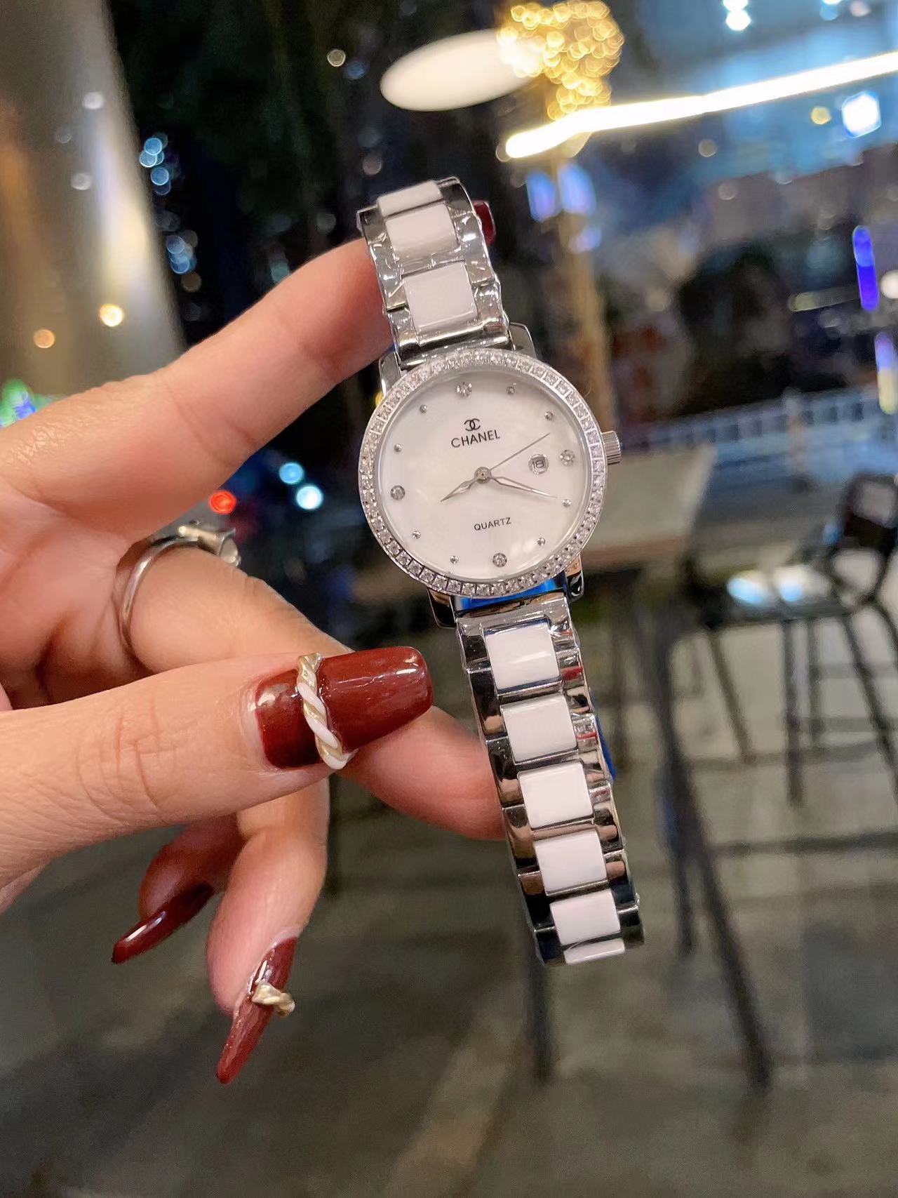 CHANE1 セラミック スチール バンド ダイヤモンド レディース ウォッチ【50％割引+送料無料】