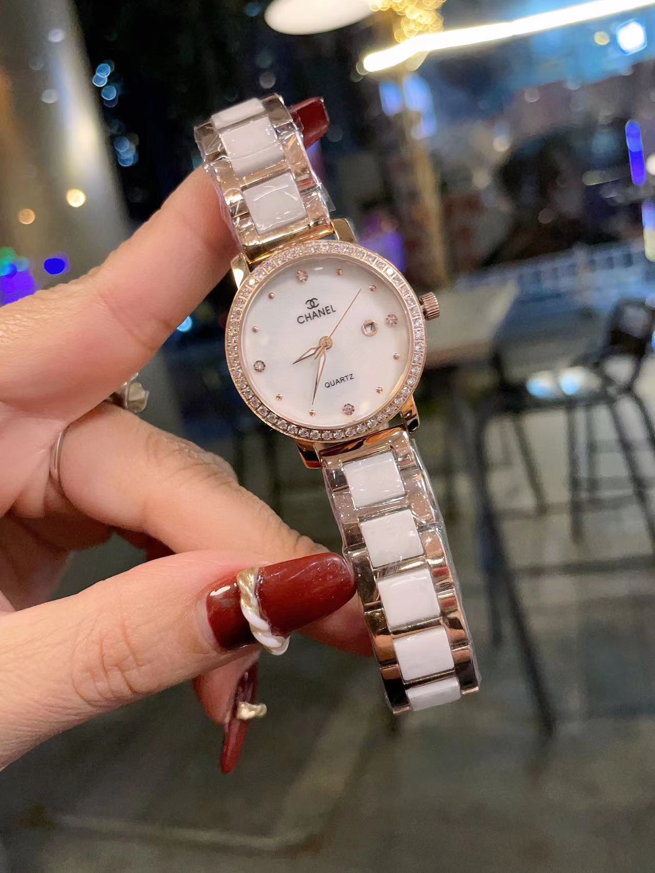 CHANE1 セラミック スチール バンド ダイヤモンド レディース ウォッチ【50％割引+送料無料】