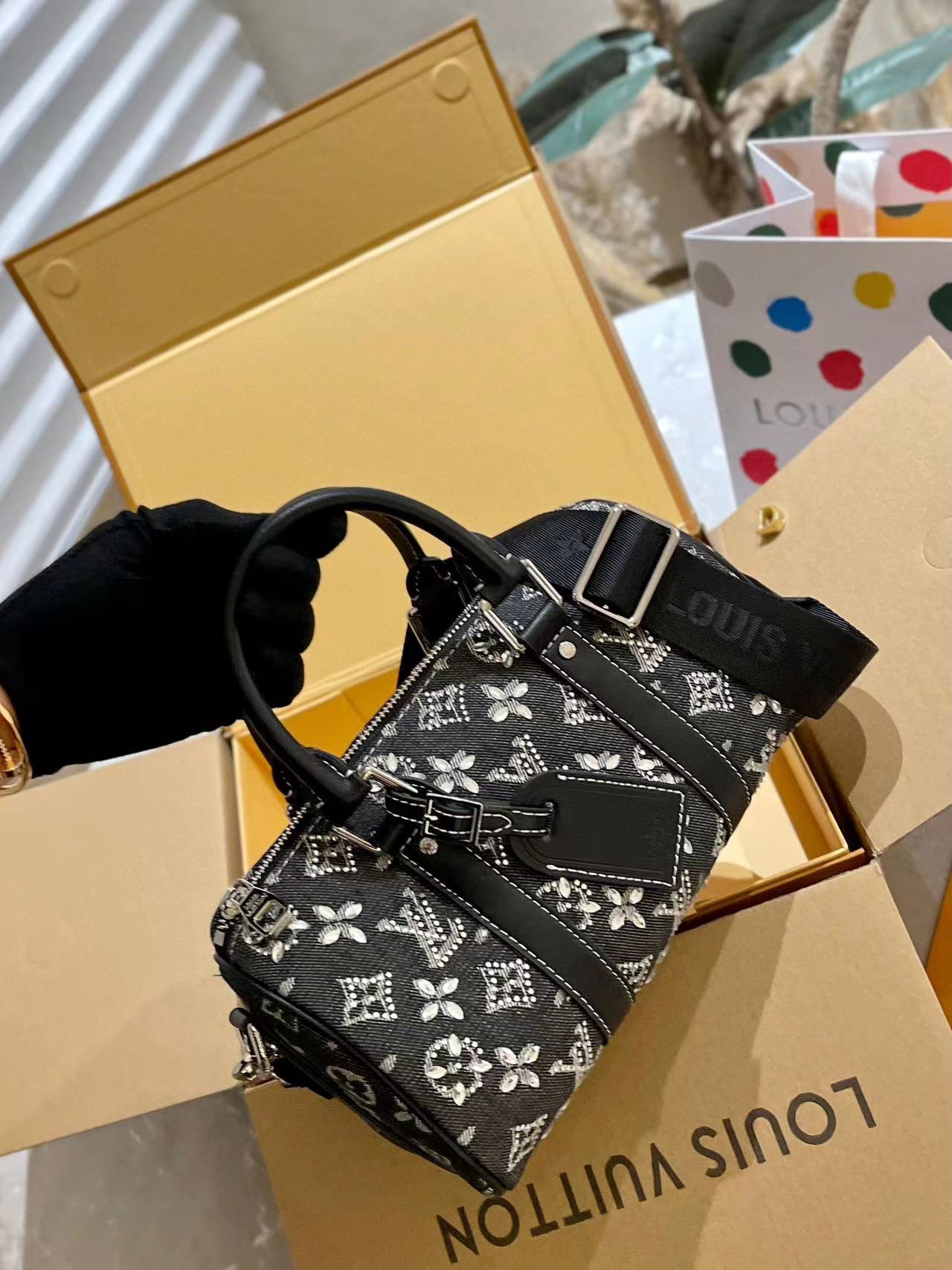 LV keepall xs デニムフルダイヤモンドバッグ【50％割引+送料無料】