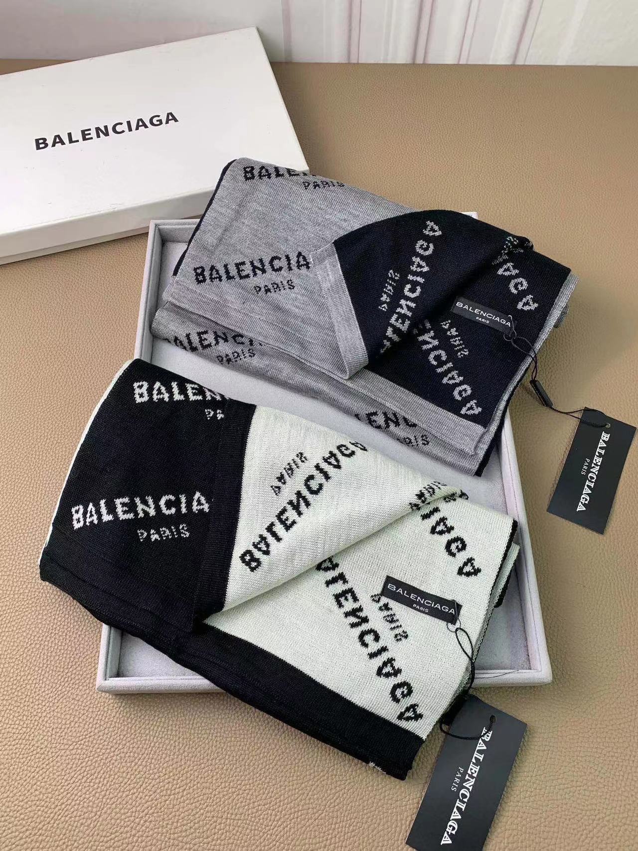 BALENC1AG 高品質フルロゴカシミヤスカーフ【50％割引+送料無料】