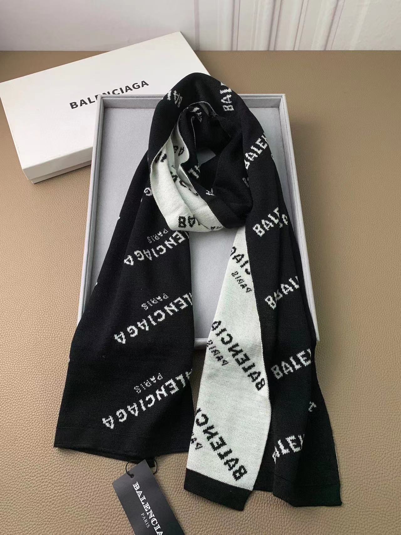 BALENC1AG 高品質フルロゴカシミヤスカーフ【50％割引+送料無料】