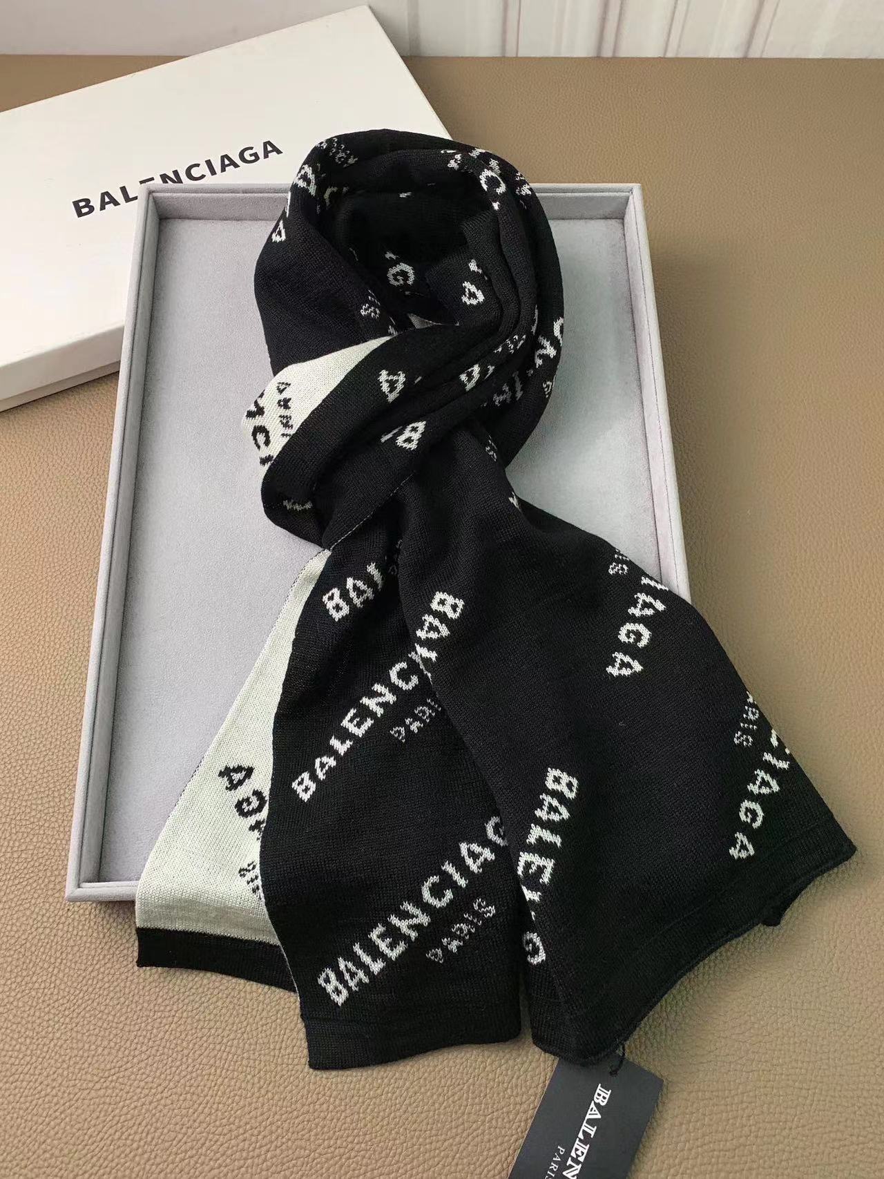 BALENC1AG 高品質フルロゴカシミヤスカーフ【50％割引+送料無料】