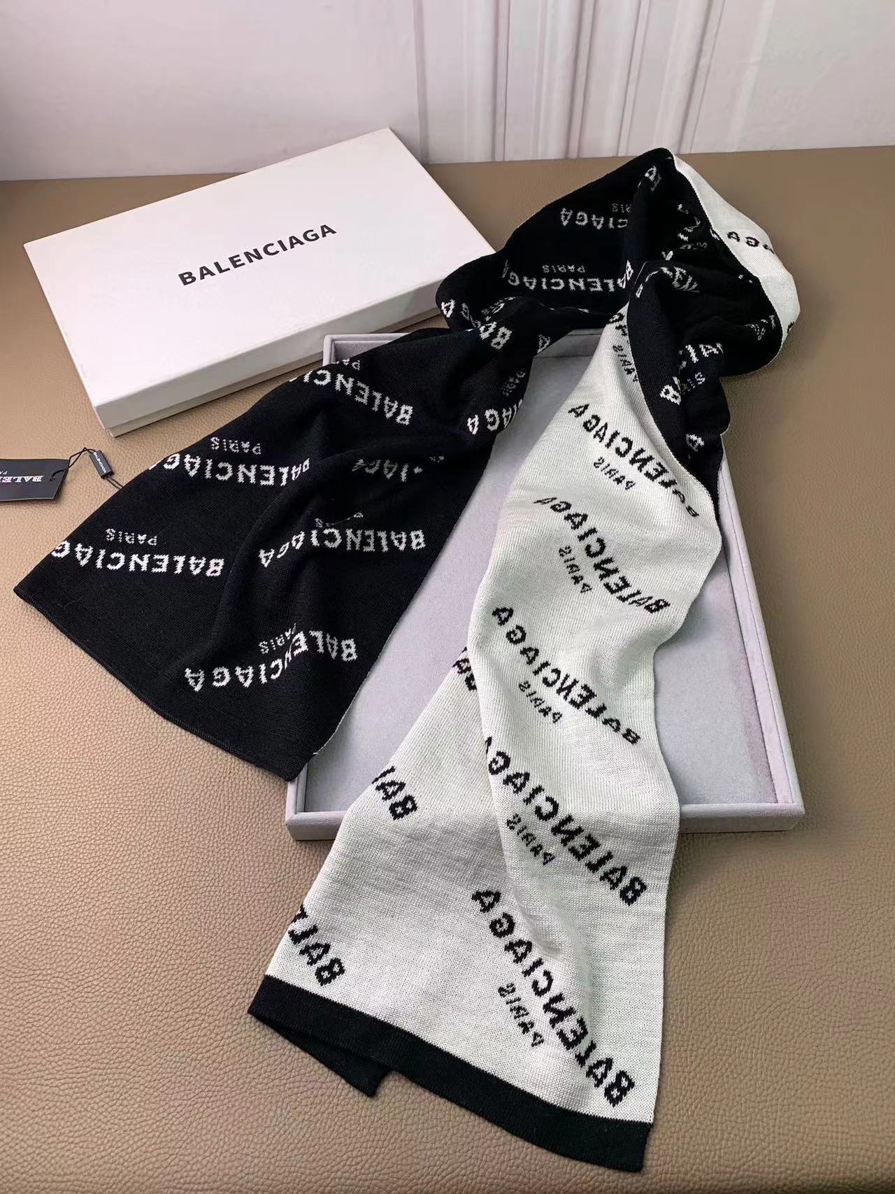 BALENC1AG 高品質フルロゴカシミヤスカーフ【50％割引+送料無料】