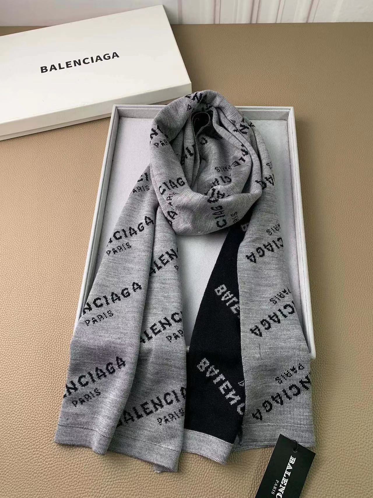 BALENC1AG 高品質フルロゴカシミヤスカーフ【50％割引+送料無料】