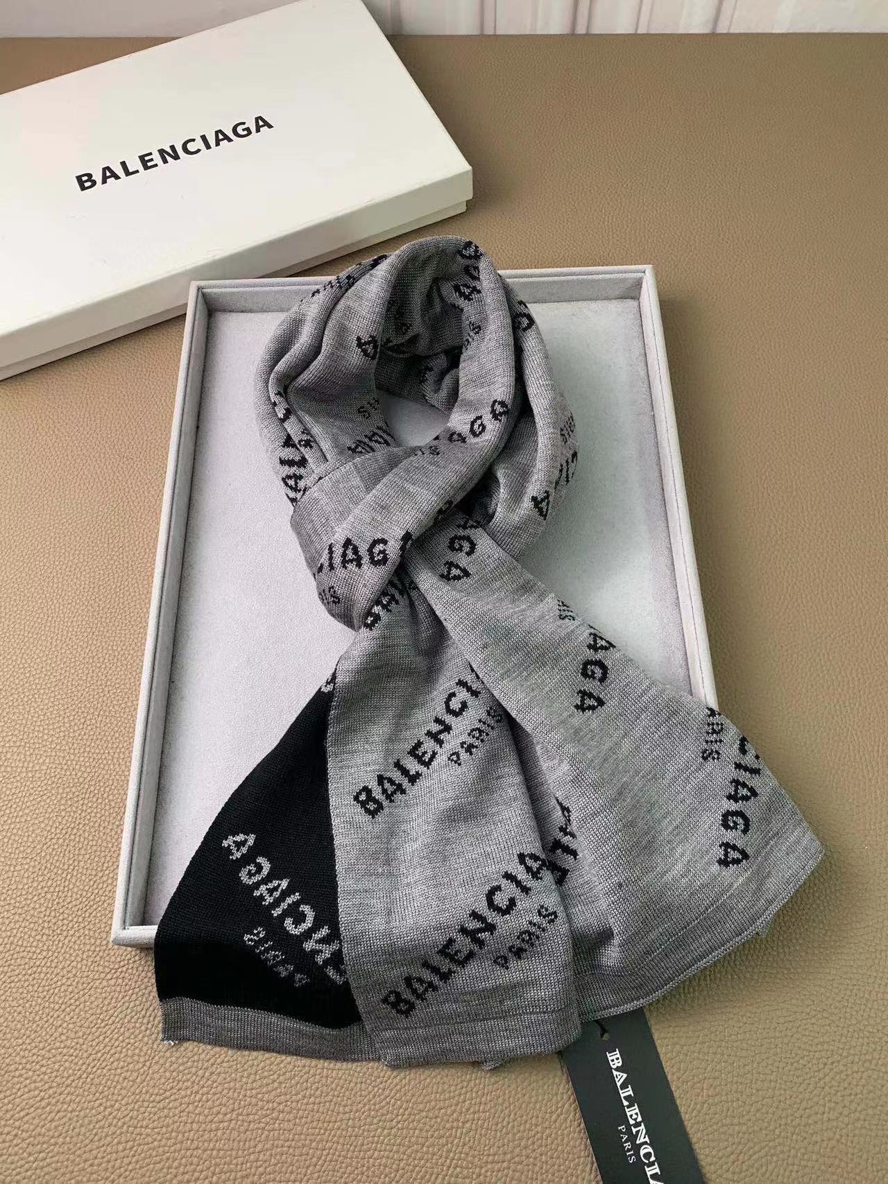 BALENC1AG 高品質フルロゴカシミヤスカーフ【50％割引+送料無料】