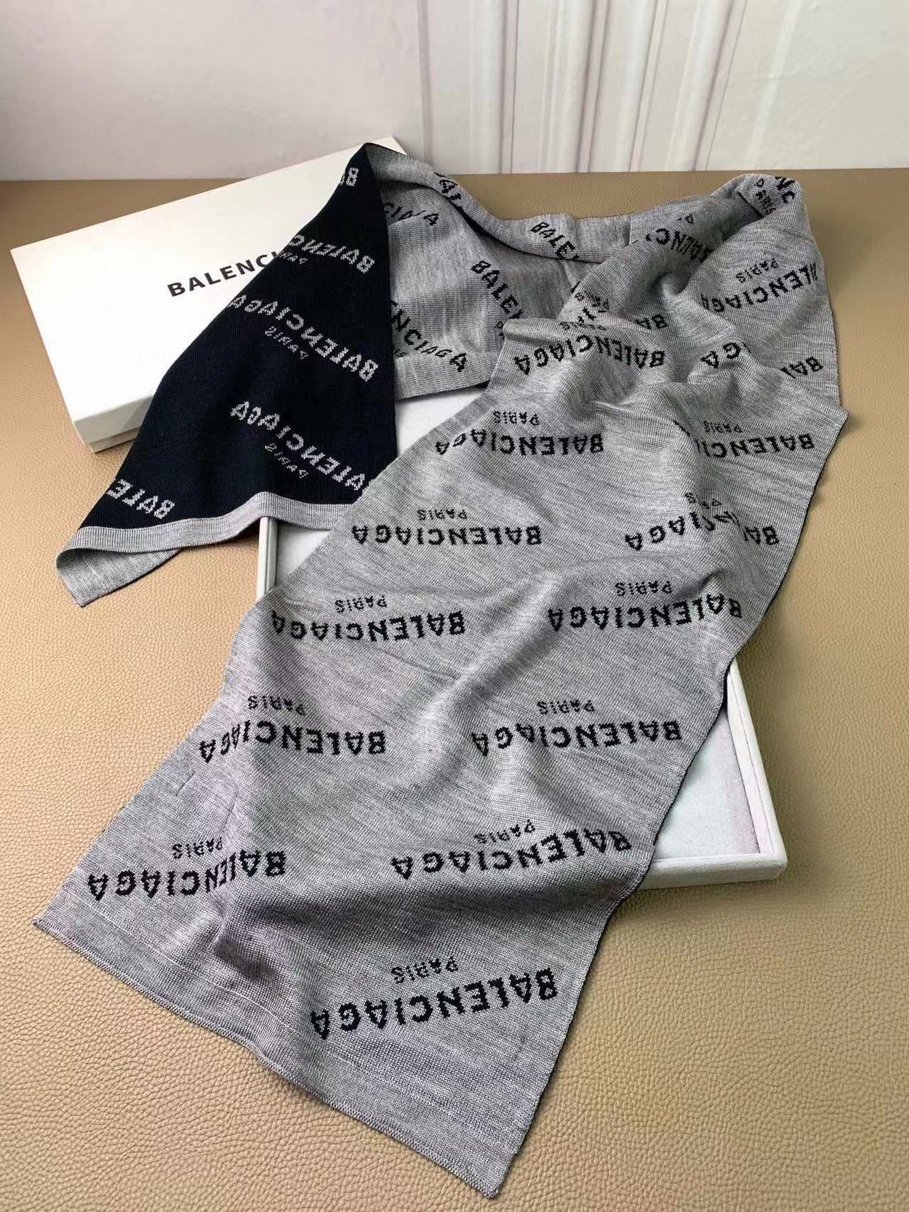BALENC1AG 高品質フルロゴカシミヤスカーフ【50％割引+送料無料】
