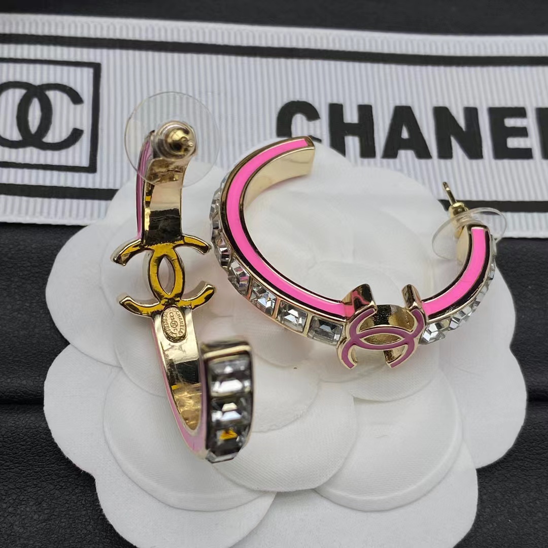 CHANE1 ダブルCハーフフープピアス【50％割引+送料無料】