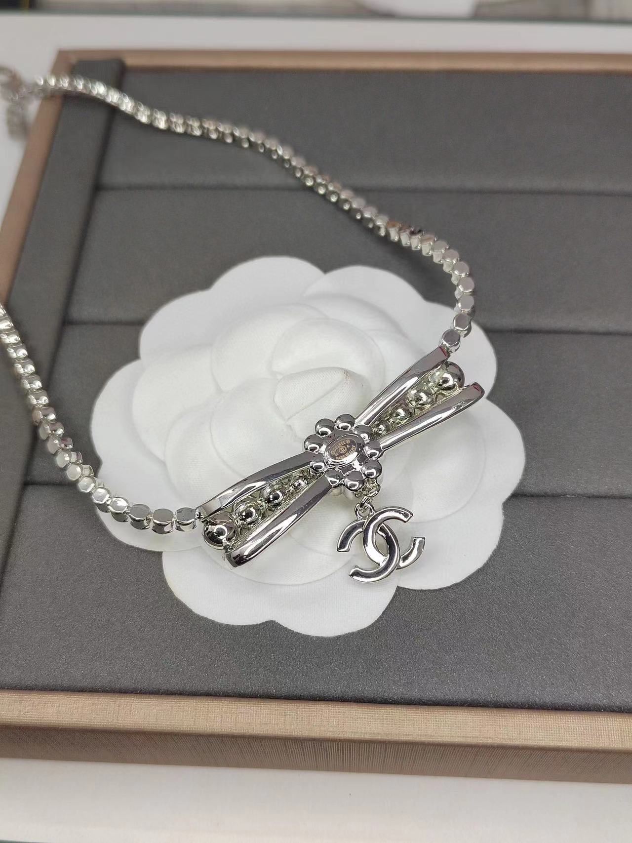 CHANE1 パール ボウ ダイヤモンド ネックレス【50％割引+送料無料】