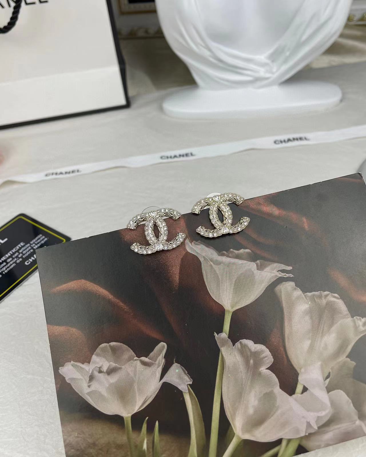 CHANE1 ハート ダイヤモンド パール柄 スタッドピアス【50％割引+送料無料】