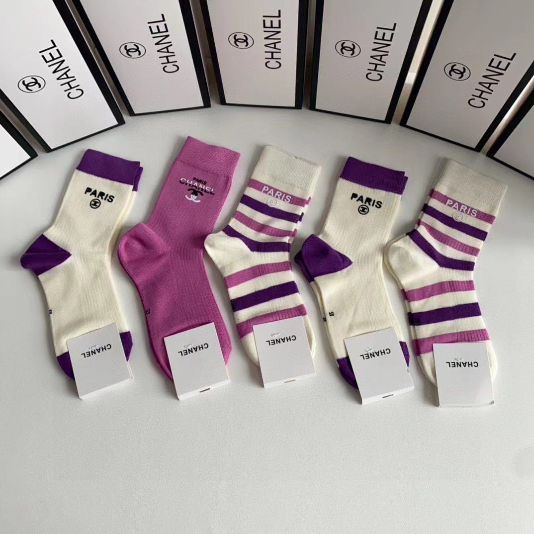 CHANE1 カシミア カラーブロック ソックス【50％割引+送料無料】