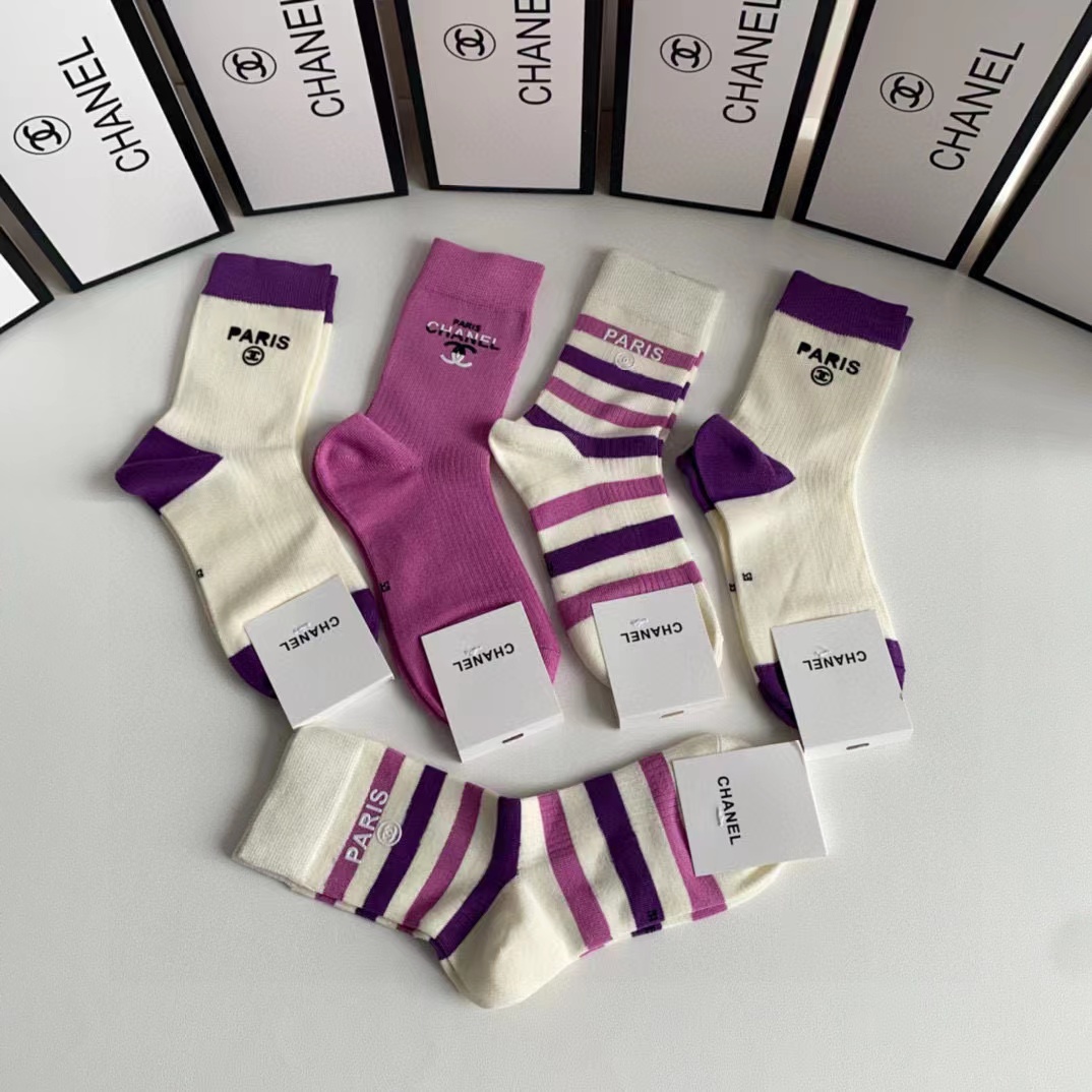 CHANE1 カシミア カラーブロック ソックス【50％割引+送料無料】