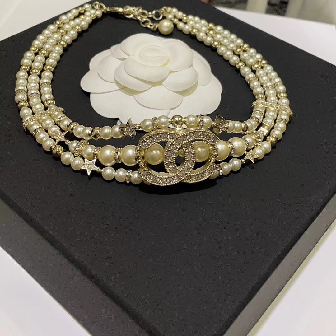 CHANE1 パールとダイヤモンドのショートネックレス【50％割引+送料無料】