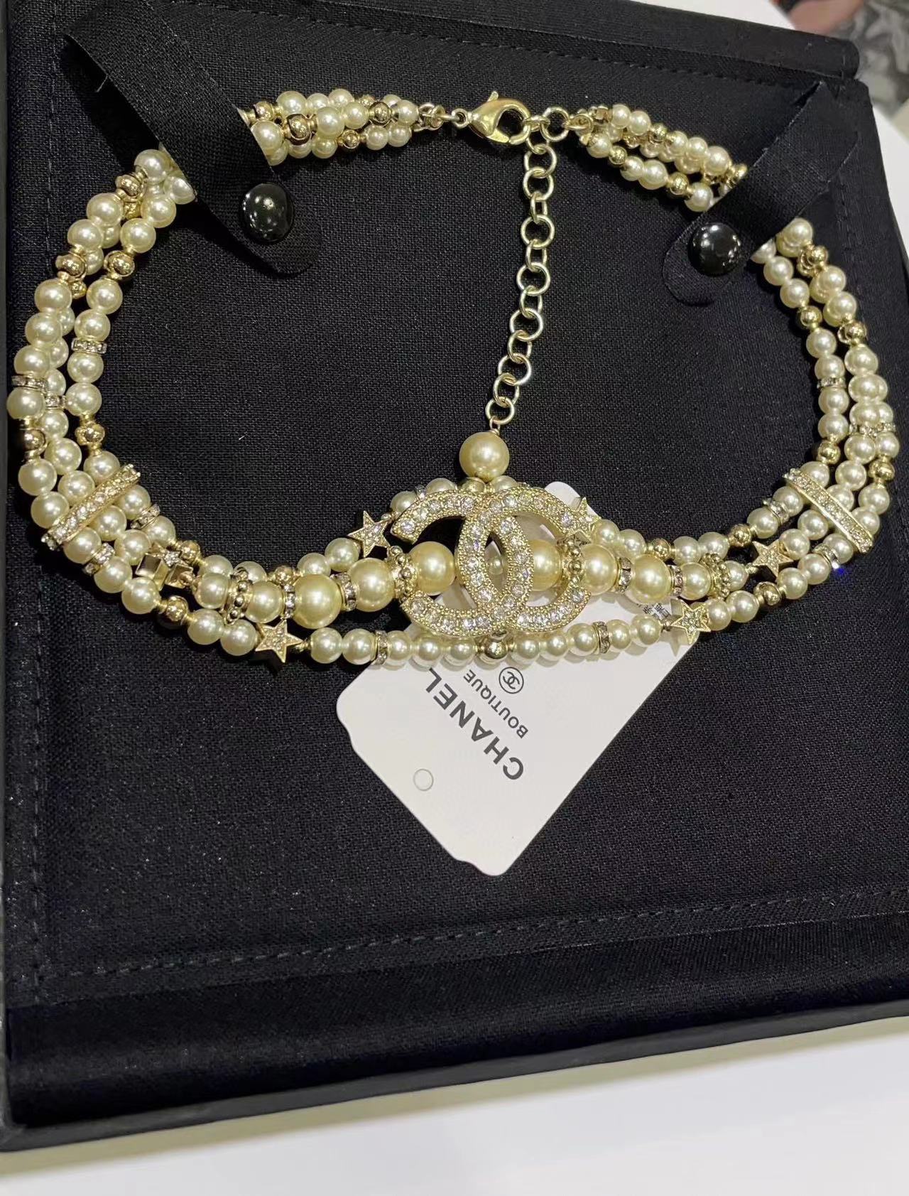 CHANE1 パールとダイヤモンドのショートネックレス【50％割引+送料無料】