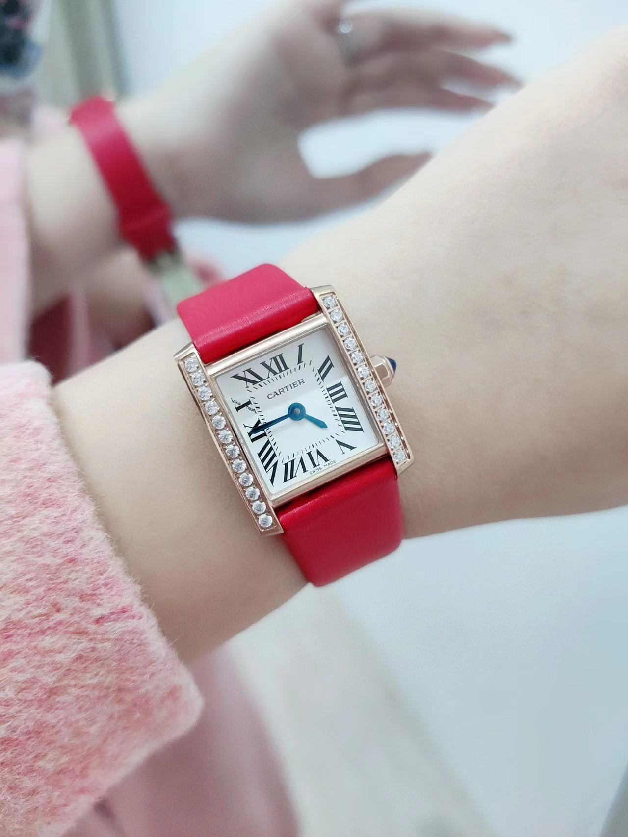 CART1ER ハイエンド ダイヤモンド スクエア レディース ウォッチ【50％割引+送料無料】