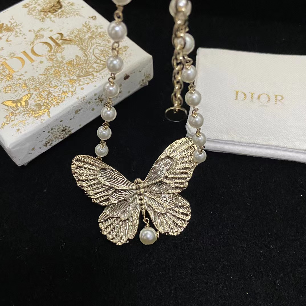 DI0R 大蝶パールショートネックレス【50％割引+送料無料】