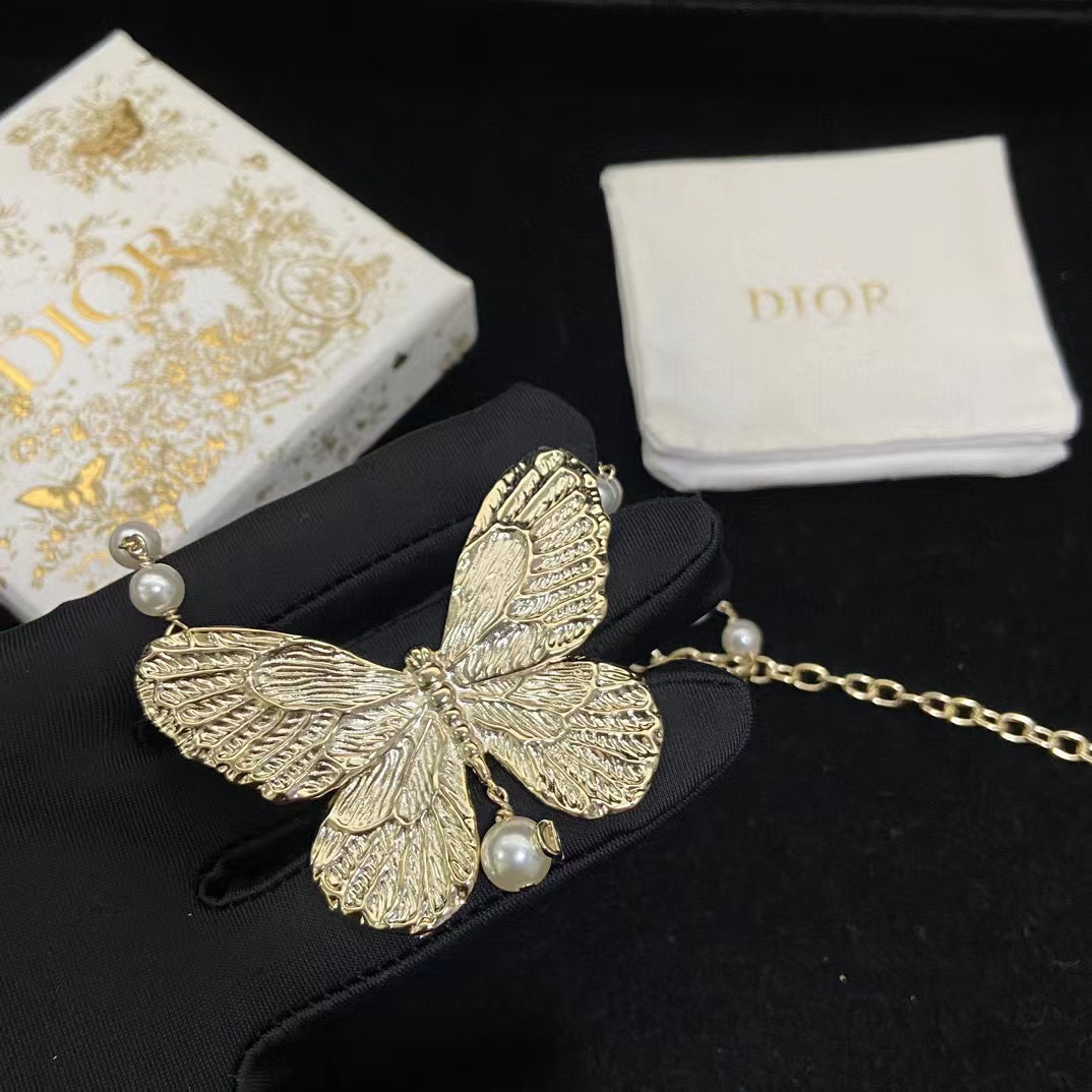 DI0R 大蝶パールショートネックレス【50％割引+送料無料】