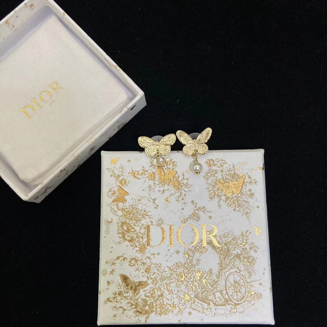 DI0R バタフライ CD ピアス【50％割引+送料無料】