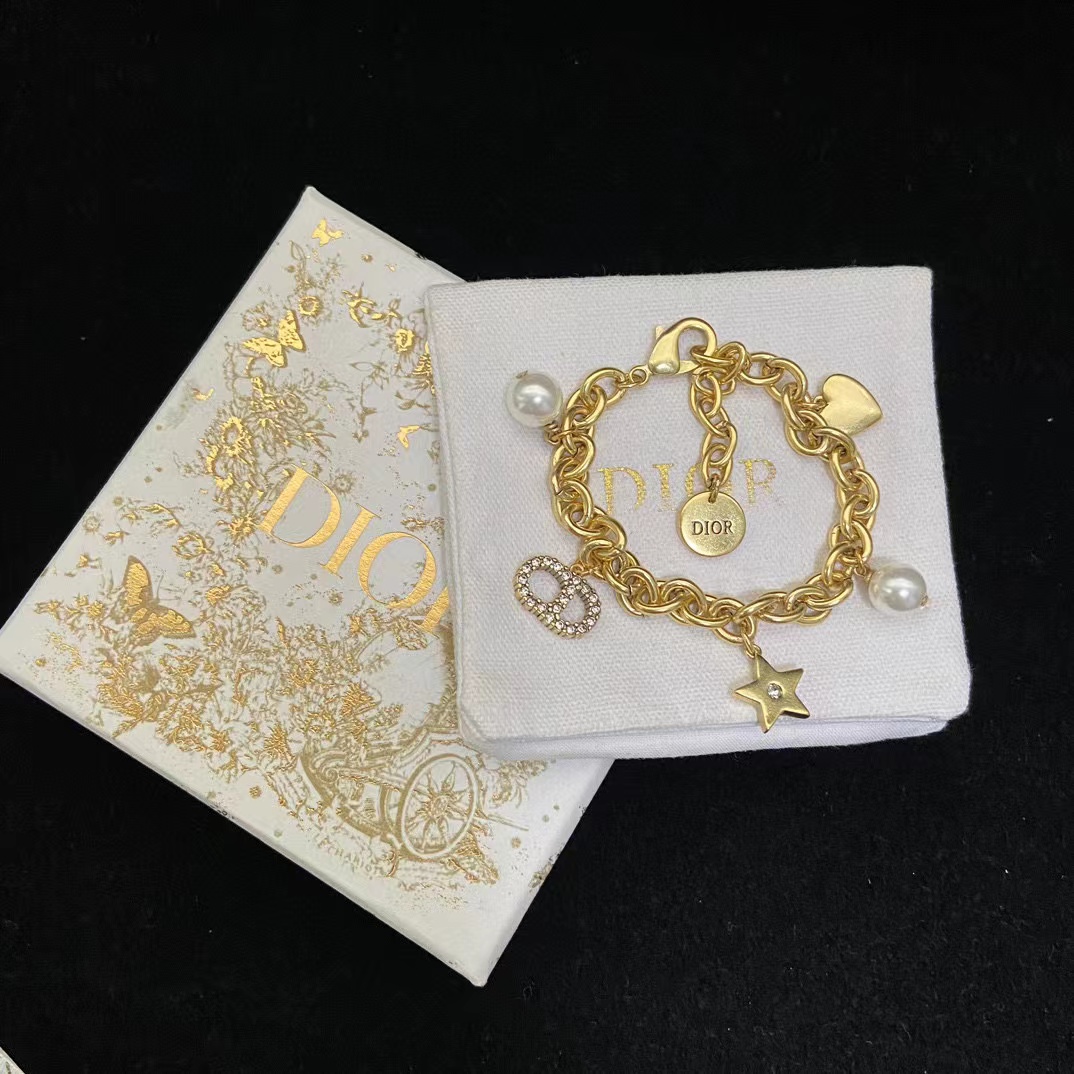 DI0R CD 五芒星ハートブレスレット+ネックレス 2点セット【50％割引+送料無料】