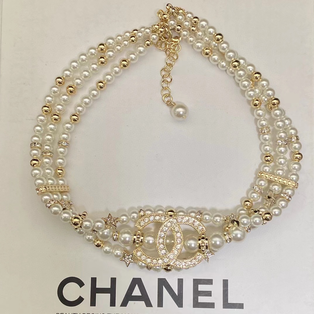 CHANE1 パールとダイヤモンドのショートネックレス【50％割引+送料無料】