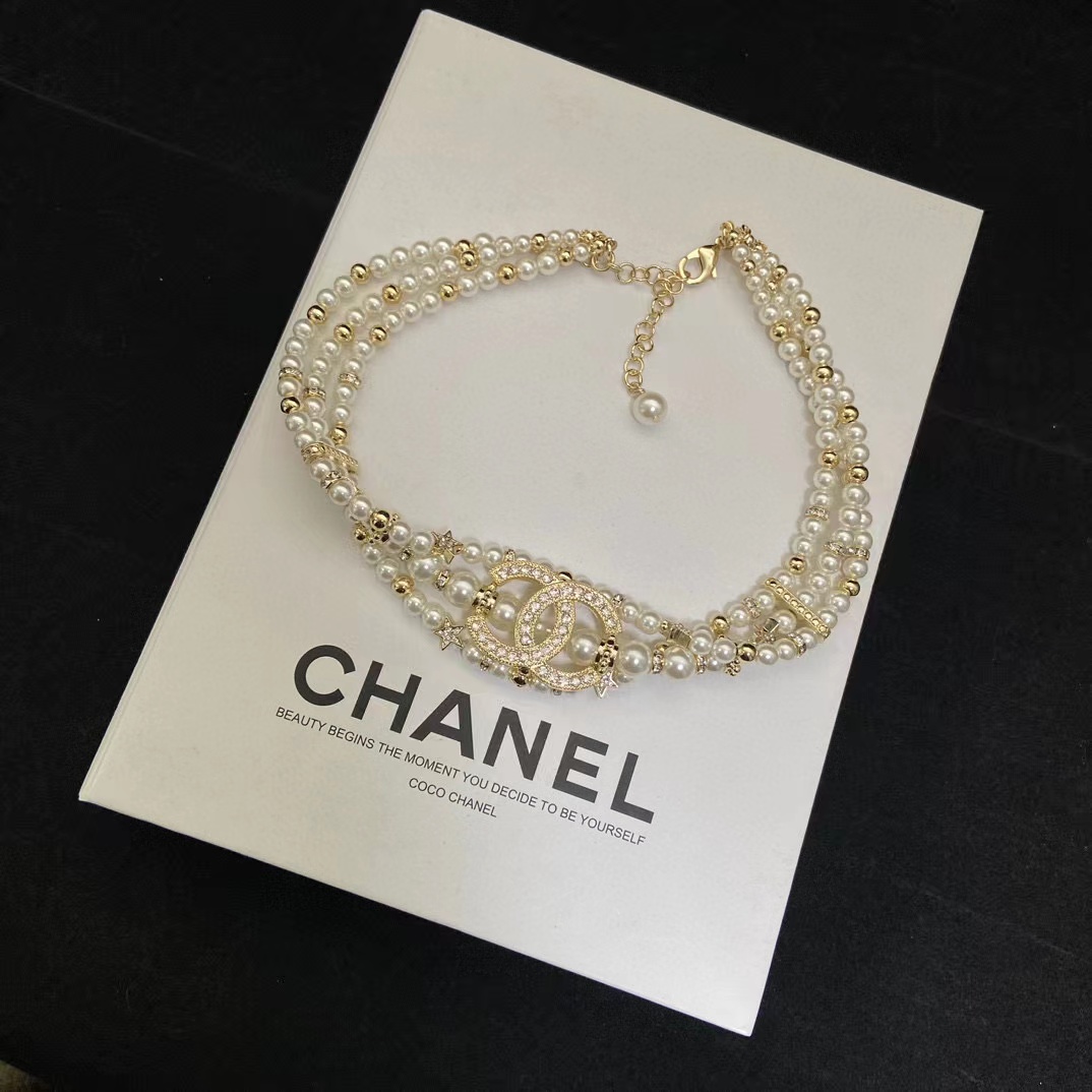 CHANE1 パールとダイヤモンドのショートネックレス【50％割引+送料無料】