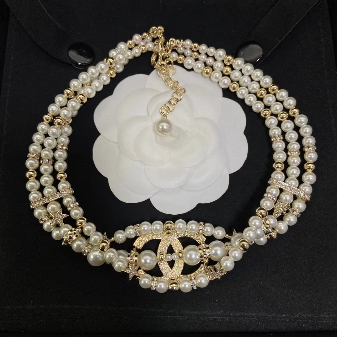 CHANE1 パールとダイヤモンドのショートネックレス【50％割引+送料無料】