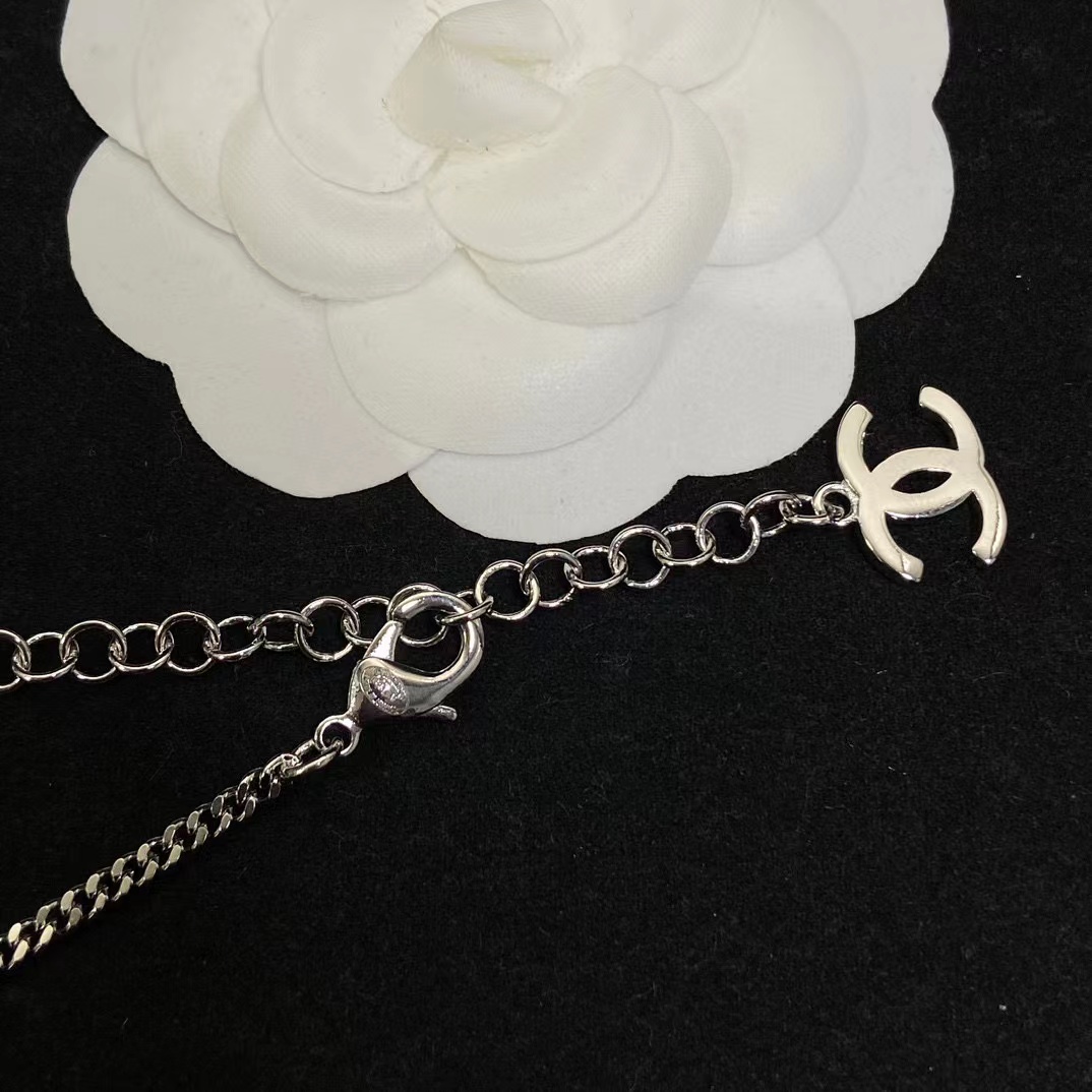 CHANE1 ピンクとブラックのカラー ダイヤモンド ハート ネックレス【50％割引+送料無料】