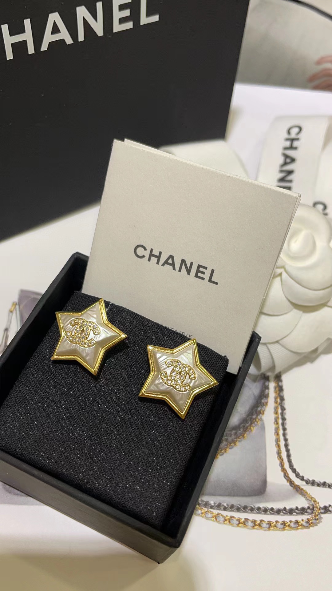 CHANE1 五芒星ピアス+ネックレス 2点セット【50％割引+送料無料】