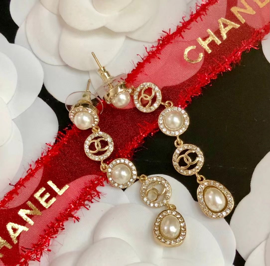 CHANE1 パールドロップダイヤモンドスタッドピアス【50％割引+送料無料】