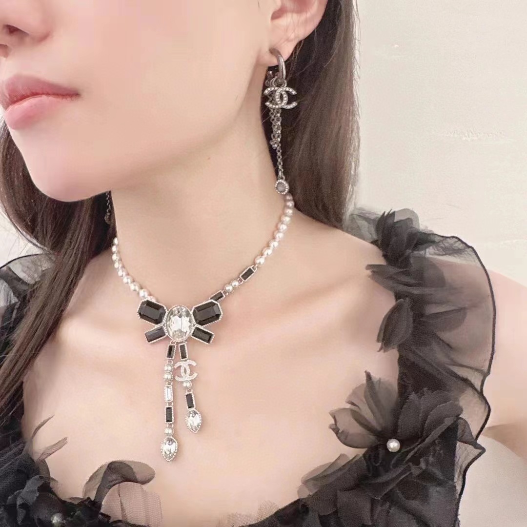 CHANE1 パール ボウ ダイヤモンド ネックレス【50％割引+送料無料】