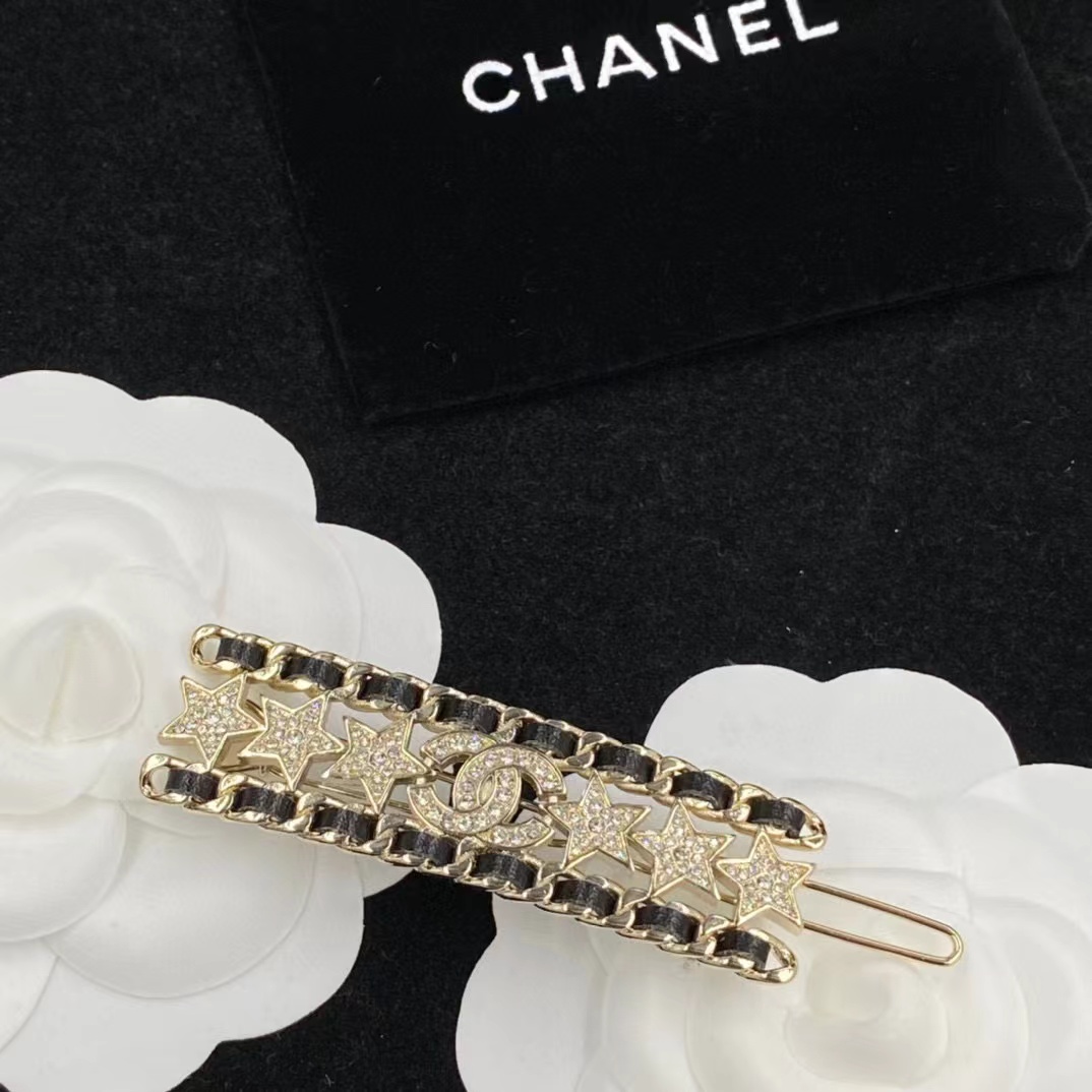 CHANE1 五芒星 ダブルC ダイヤモンド ヘアピン【50％割引+送料無料】