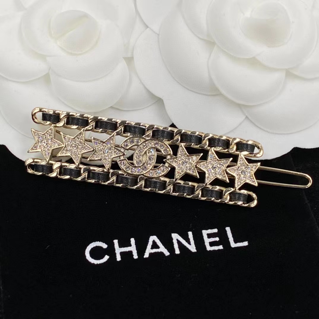 CHANE1 五芒星 ダブルC ダイヤモンド ヘアピン【50％割引+送料無料】