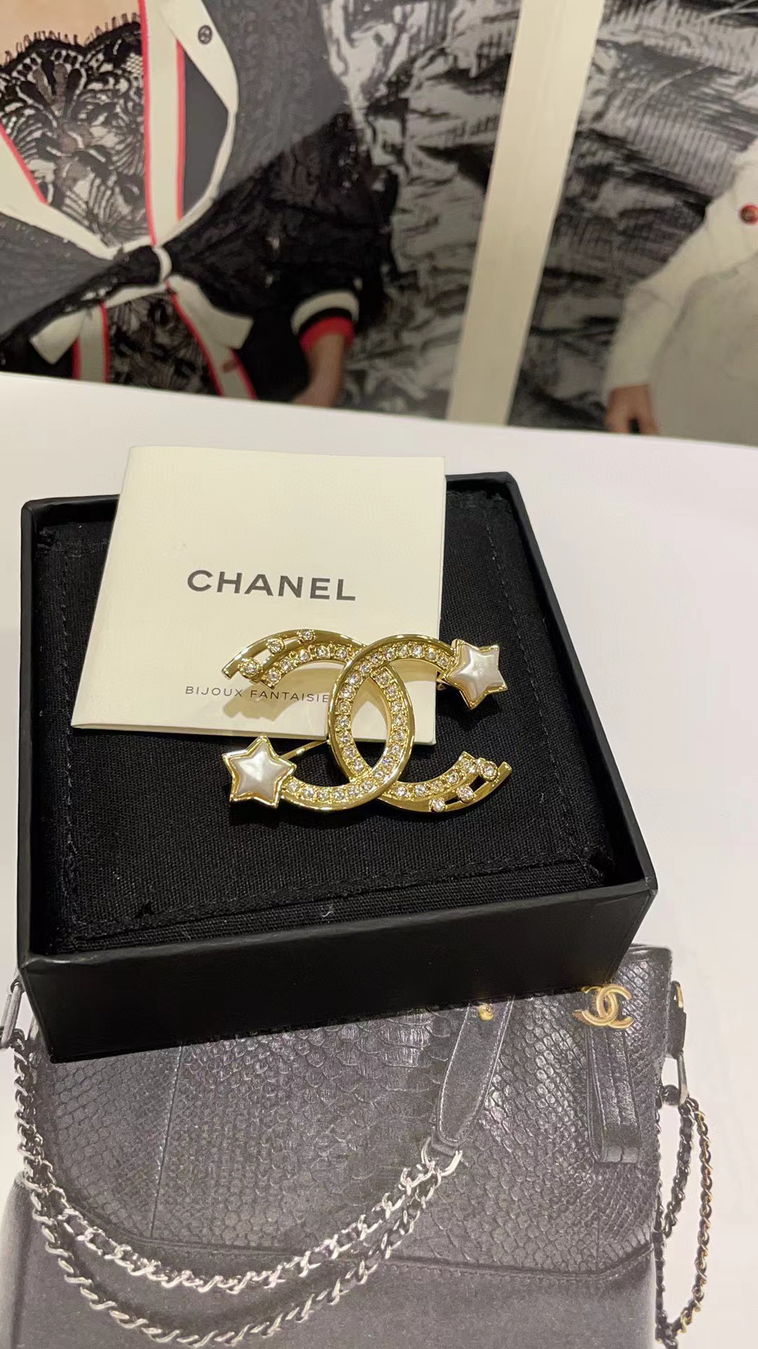 CHANE1 五芒星ダイヤモンドブローチ【50％割引+送料無料】