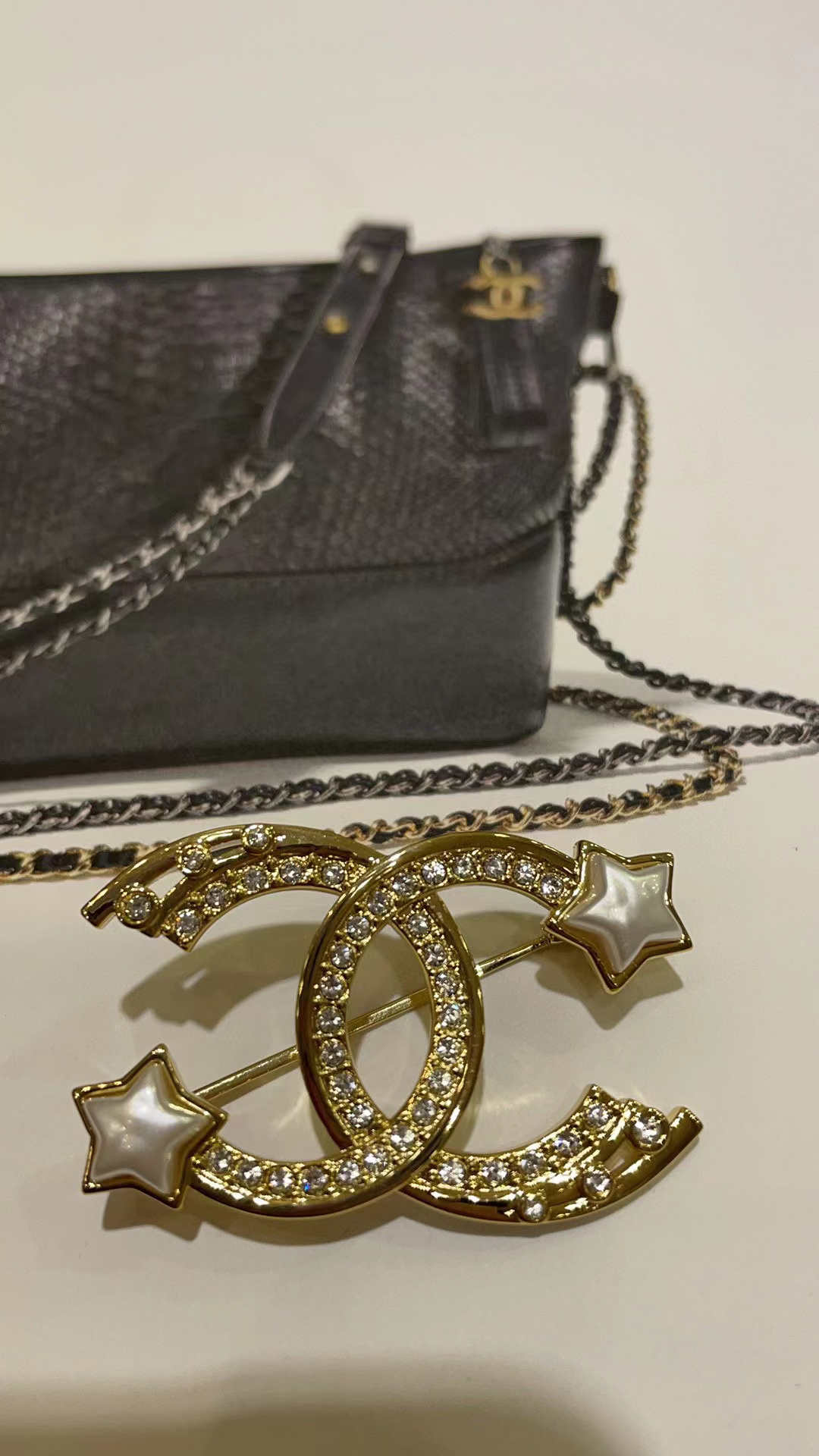 CHANE1 五芒星ダイヤモンドブローチ【50％割引+送料無料】