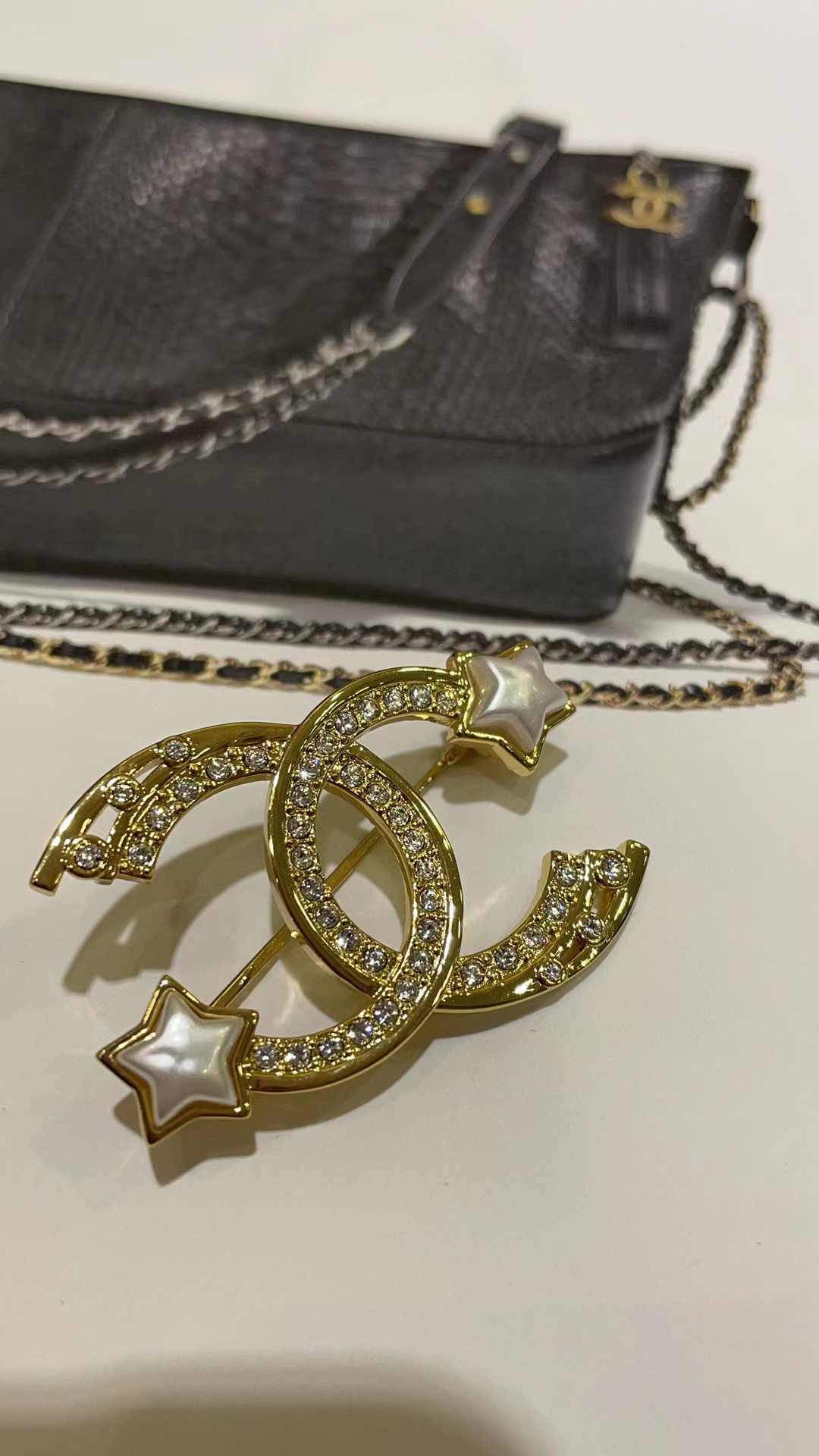 CHANE1 五芒星ダイヤモンドブローチ【50％割引+送料無料】