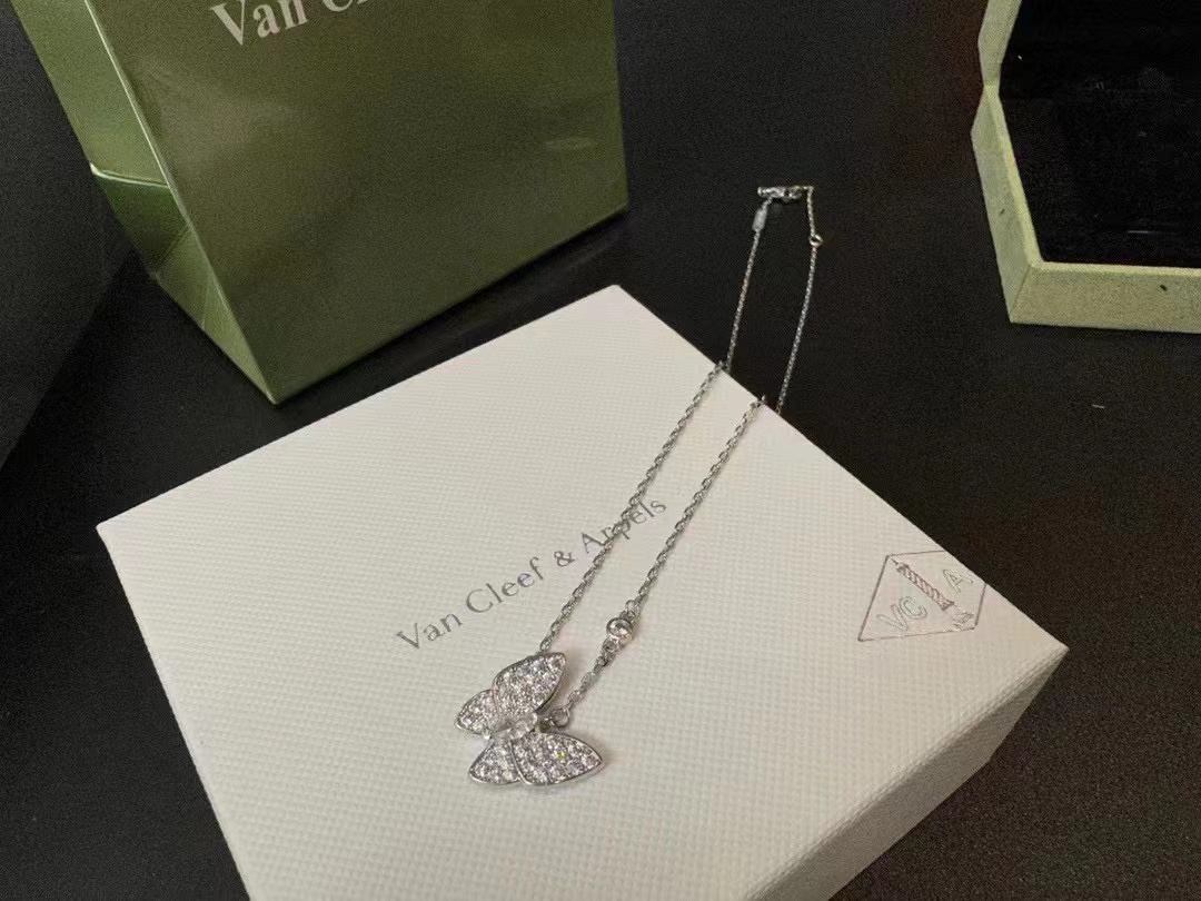 Van c1eef &Arpels バタフライダイヤモンドネックレス【50％割引+送料無料】