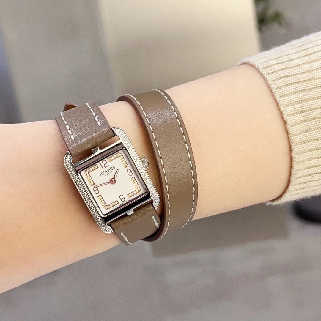 HERME5 クラシック ダイヤモンド スクエア レディース 腕時計【50％割引+送料無料】