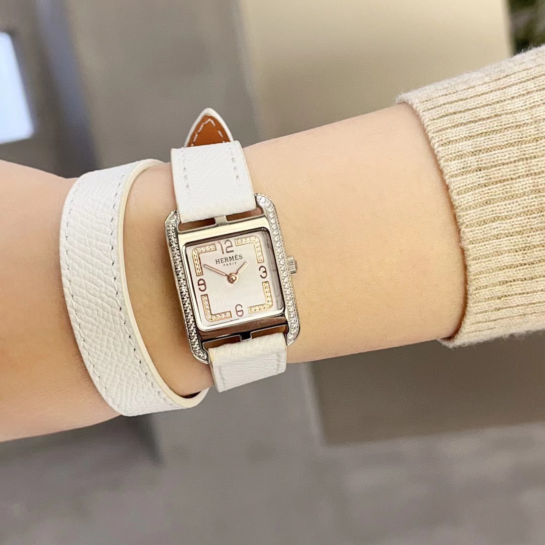 HERME5 クラシック ダイヤモンド スクエア レディース 腕時計【50％割引+送料無料】