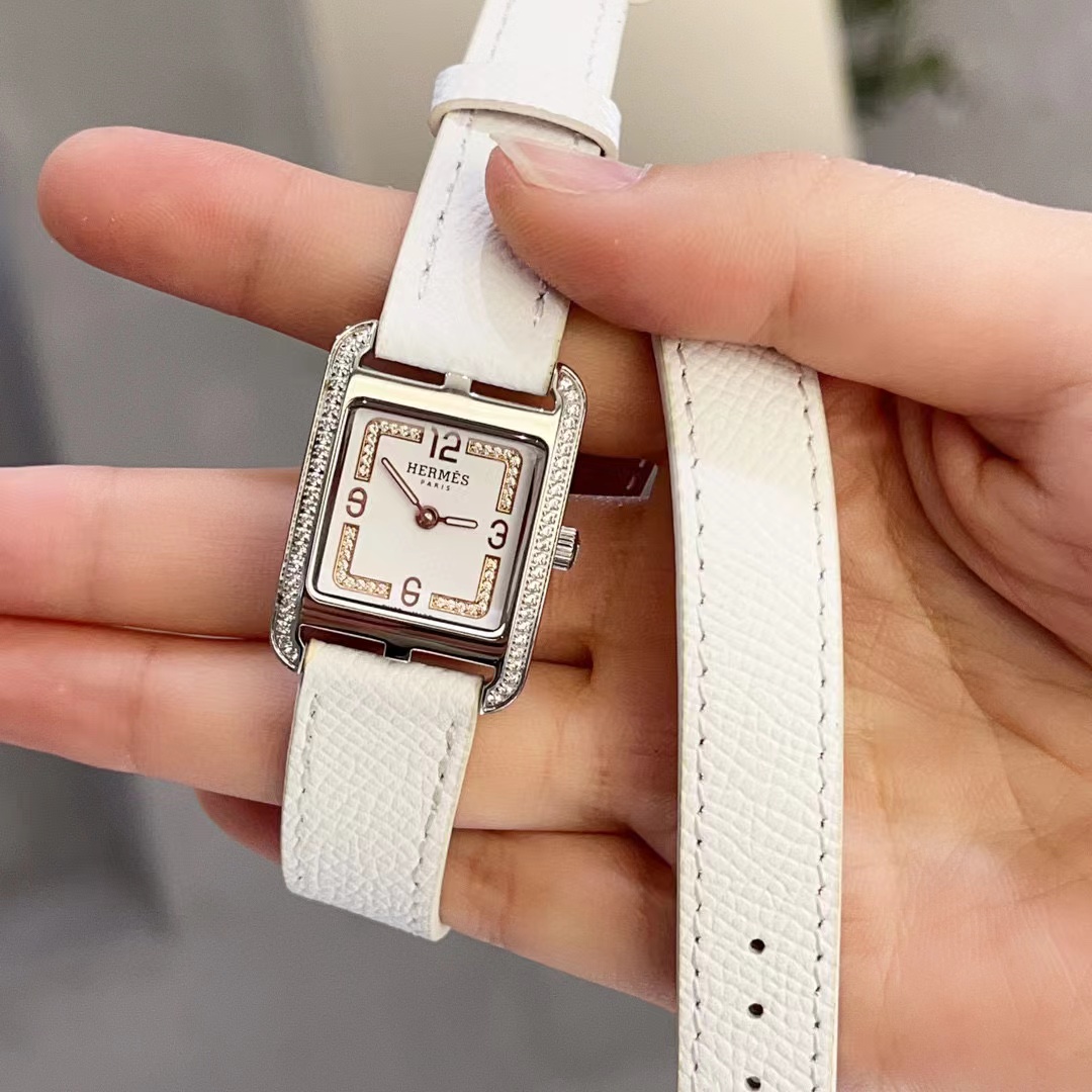 HERME5 クラシック ダイヤモンド スクエア レディース 腕時計【50％割引+送料無料】